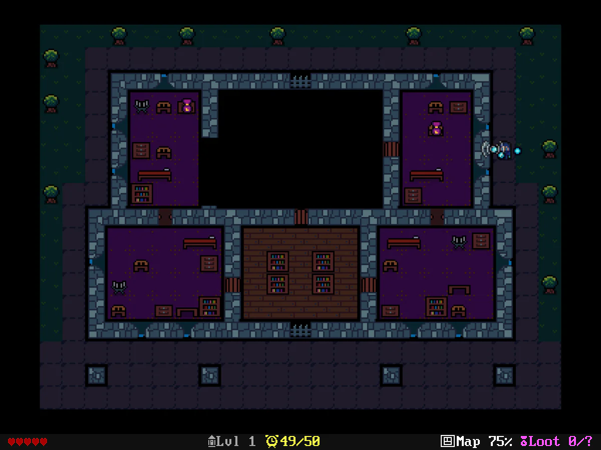 LLLOOOT!で建物右側の窓へ向け、泥棒がShiftキーと方向キーで跳躍しているゲーム中画面