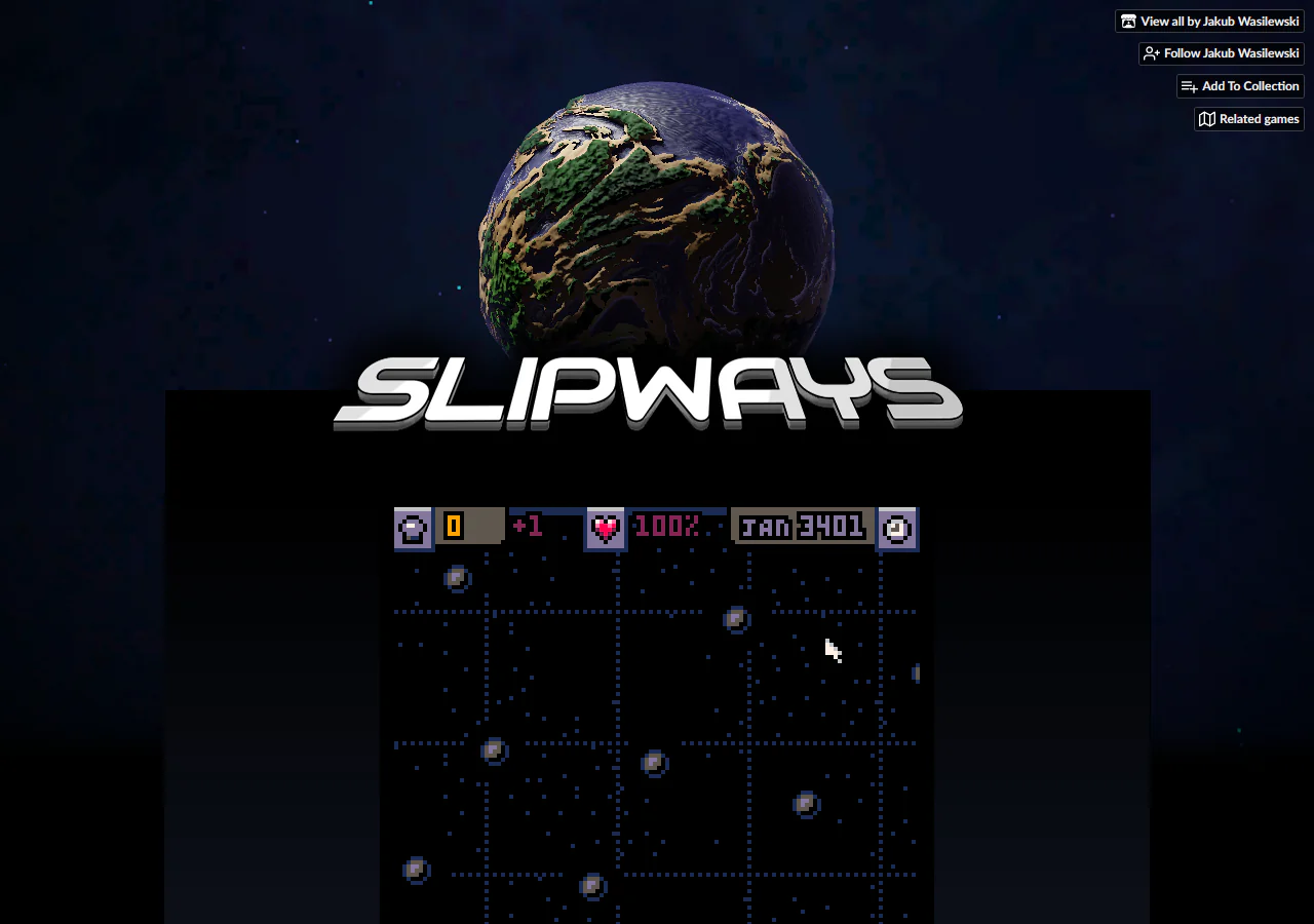 Slipways Classicで右ドラッグにより星図を大きくパンし、別の天体配置を画面内へ移動させた探索中の画面